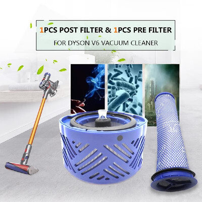 

1pcs Post Filter & 1pcs Pre Filter HEPA Motor Filter Replacement for Dyson V6 Vacuum Cleaner