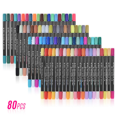 

11224364880PCS STA Watersoluble Double Headed Mark Pen Colorful Painting Pen Cartoon Art Design Hand Drawing Marker Pen Suit