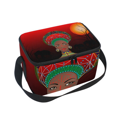 

ALAZA Insulated Lunch Box Cute South African Woman Lunch Bag for Men Women Portable Tote Bag Cooler Bag