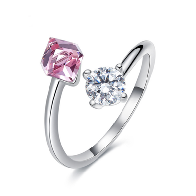

925 Sterling Silver Square Sugar Block Ring for Wide Band Women Girls Swarovski Crystals Jewelry Sizer Adjuster for Loose Rings