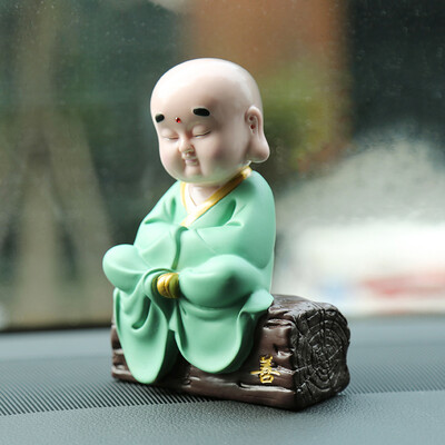 

Green Source Car Decoration Car Interior Jewelry Car Decoration Cute Little Shami Monk Creative Doll Green