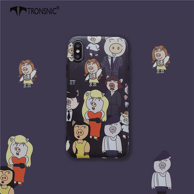 

TRONSNIC Cartoon Pigs Phone Case for iPhone XR Soft Black Silicone Case Fashion Funny Cover Capa