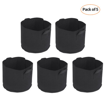 

5pcsset Grow Bags with Handles Nonwoven Grow Bags Set Fabric Grow Bags Gardening Accessory