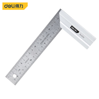 

Deli steli steel square ruler double scale square 90 degree ruler l-type woodworking ruler wide seat square ruler 200mm DL4034