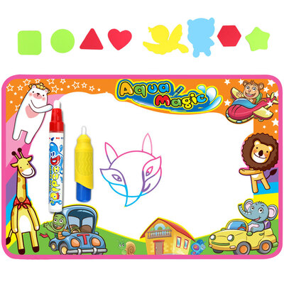 

Doodle Mat Water Drawing Mat With 2 Pens&8 Molds for Kids Educational Toy Gift No Mess Magic Painting Mat 283"x205