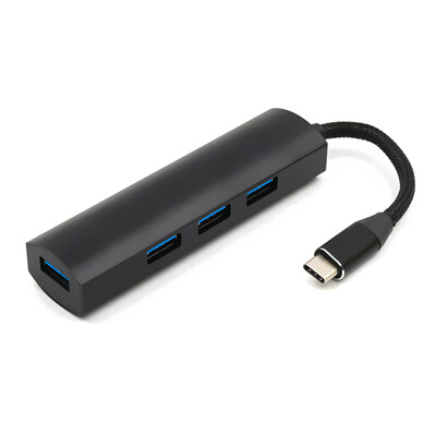 

4-Port USB Hub 5Gbps High Speed for Laptop Computer Phone Tablet Type-C to USB 30 Multi-USB Port Black