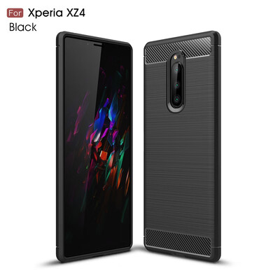 

Goowiiz Phone Case For Sony Xperia XZ4 Fashion Slim Carbon Fiber TPU Soft Silicone Prevent falling
