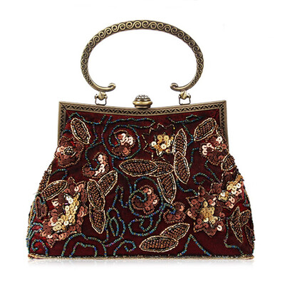 

Vintage Women Evening Handbags Beaded Ladies Party Shoulder bag Wedding Formal Handbag for women