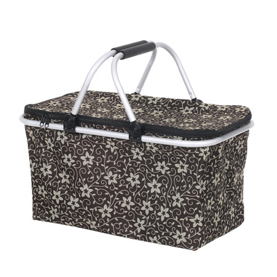 

Large Capacity Folding Collapsible Picnic Basket Insulated Cooler Bag Tote Bag Durable Food Wine Beer Storage Bag with Handle for