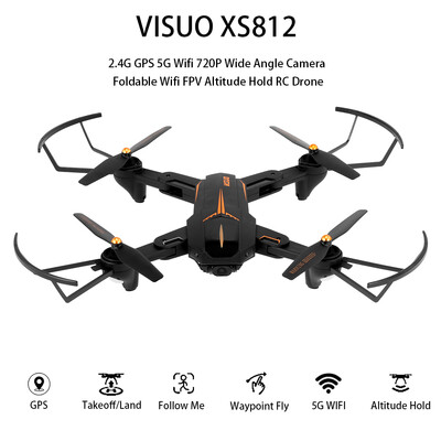 

VISUO XS812 24G GPS 5G Wifi 1080P Wide Angle Camera Foldable Wifi FPV Altitude Hold RC Drone