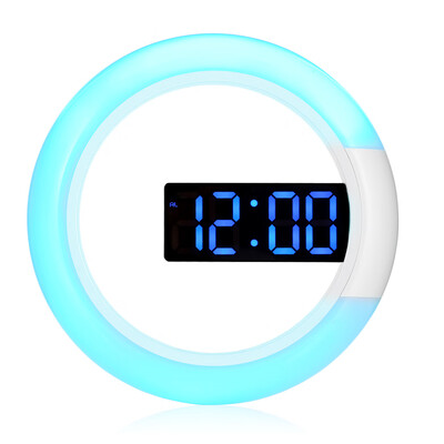 

TS - S24 Remote Control Digital RGB LED Mirror Wall Alarm Clock Thermometer