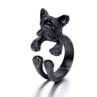 

Fashion Trendy Dog Ring Bulldog Open Ring for Women Personality Jewelry Hand Decoration