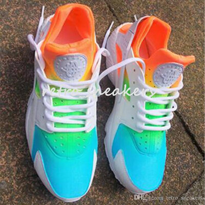 

2018 New Air Huarache Rainbow Sky Blue Running Shoes for Men&Women Huaraches Ultra Shoes Multicolor Black Huarache White Sneak