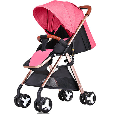 

Baby Stroller High View Pram One Step Fold Lightweight Convertible Baby Carriage with Multi-Positon Reclining Seat Extended Canopy