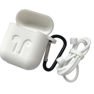 

3in1 Silicone Case for Apple AirPods Wireless BT Headset Protective Storage Box Cover Pouch Carabiner Lanyard