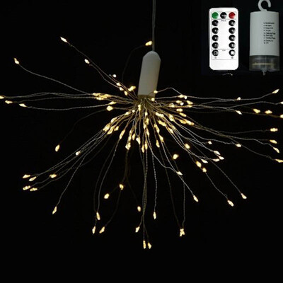 

UpperX Hand-made Chandeliers Firework Light Xmas Decor Fairy Light8 Modes 120 LED String lights with Remote ControlWarm White