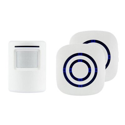 

Driveway Patrol Garage Sensor Wireless Alarm Doorbell White EU Plug 1 to 2