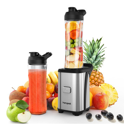 

Homgeek Mini 350W Fruit&Vegetable Single Serve Juice Extractor Personal Smoothie Blender Detachable Food Processor