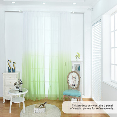 

39 79inches Polyester Semi-Blackout Gradient Color Window Curtain Panel Living Room Bedroom Hotel Divider Voile Curtain with Rod