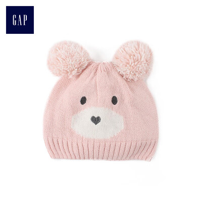 

GAP flagship store childrens clothing baby girl baby bear pattern pom-pom small cap 337275 dust color S M