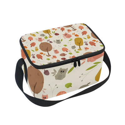 

ALAZA Insulated Lunch Box Little Owl Lunch Bag for Men Women Portable Tote Bag Cooler Bag