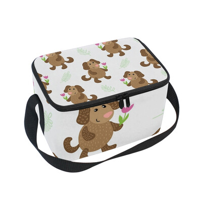 

ALAZA Lunch Box Insulated Lunch Bag Large Cooler Cute Cartoon Dog Tote Bag