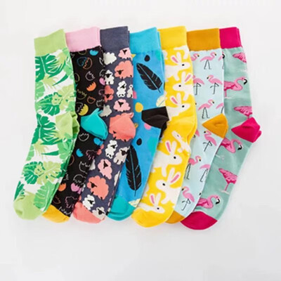 

Aa-shop Men Women 1Pair Rabbit Sheep Flamingo Leaves Egg Cartoon Happy Socks