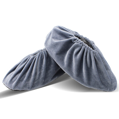 

Chic flannel shoe cover household children students adult foot cover anti-slip bottom thickening indoor wearable can be repeatedly cleaned gray 5 double code