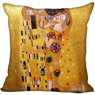 

Gustav Klimt Pillow Cover Bedroom Home Office Decorative Pillowcase Square Zipper Pillow Cases Satin Fabric No Fade 35x35CM 35x35CM 35x35CM
