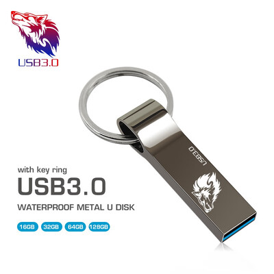 

Pendrive metal usb stick usb30 drive 8GB disk with keyring usb flash drive 16GB pen drive 32GB cle usb 64GB 128GB