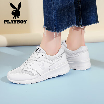 

Playboy PLAYBOY breathable Korean version of the wild air cushion mesh sports&leisure womens running shoes 0899 white 35