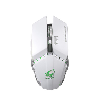 

Free Wolf Wireless Gaming Mouse with 1600DPI Adjustable DPI 24G Wireless Transmission Silent Click Mechanical Gaming Mouse with 6