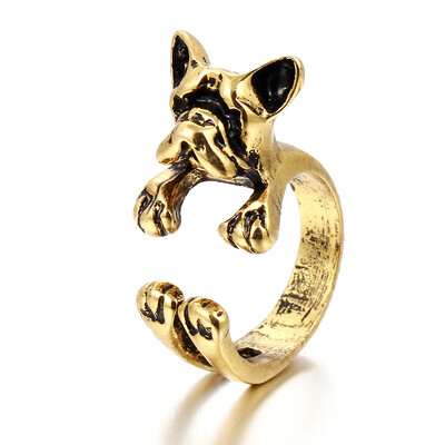 

Fashion Trendy Dog Ring Bulldog Open Ring for Women Personality Jewelry Hand Decoration