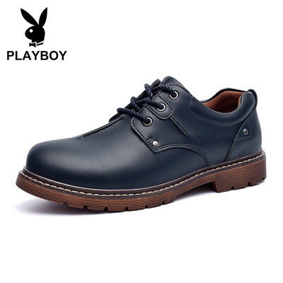 

Playboy PLAYBOY British fashion business casual shoes mens low-top tie wild DS85245 dark blue 39