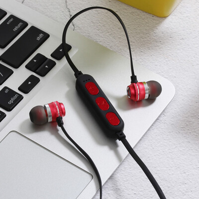 

New Metal Magnetic Wireless Sports Bluetooth Headset Stereo Subwoofer In-Ear Bluetooth Card Headset