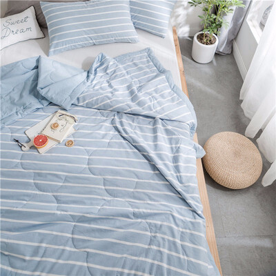 

Nordic Comforter Lightweight Cotton Bed Quilt Soft Bedspread Quilted Bed Duvet Blanket Stripe Green Summer Quilt Blanket Double