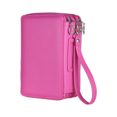 

124 Slots Color Pencil Case Colored Pencil Holder Pen Bag Pouch Pu Leather Zippered Portable for Artists Students