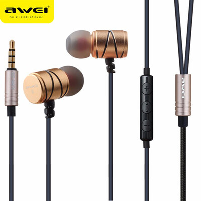 

Awei ES-910TY 35mm Metal Earphone In Ear Wired Control Earphones With Smart Buttons Microphone for PC Andriod Phones