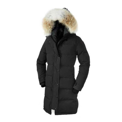 

2018 Women Fashion Overcoat Goose Shelburne Parka Winter Coat Goose Down Feather Jacket Coyote Fur Collar for Lady