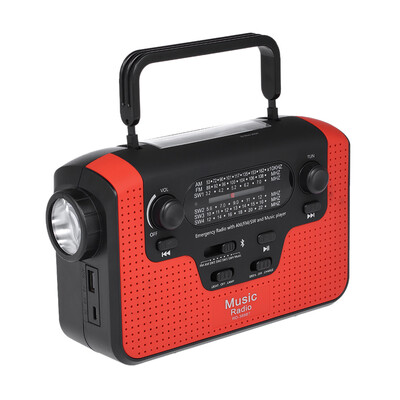 

RD388 Solar Energy Radio Bluetooth Music Speaker MP3 Player Mobile Phone Charger FM AM SW1-SW4 w Flashlight LED Reading Lamp Sire