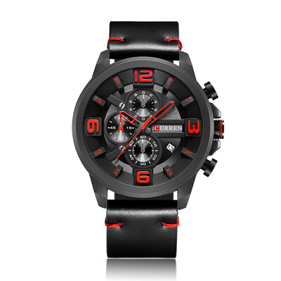 

CURREN Fashion Sport Genuine Leather Men Watches 1ATM Life Water-resistant Quartz Man Watch Relogio Musculino Chronograph