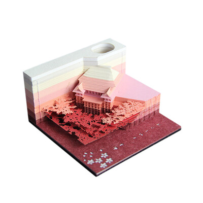 

3D Exquisite Art Sticky Stereoscopic Post Note Paper Convenience Stickers Papers Card Craft 3D Unique Temple Notepad Self Adhesive