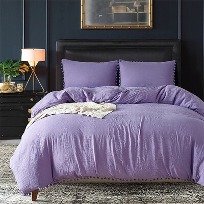 

Ball ball side wash the quilt set of cross-border pillowcase British American size for solid color bedding three-piece hot style o
