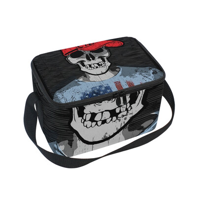 

ALAZA Lunch Box Insulated Skull Design Lunch Bag Large Cooler Tote Bag for Men Women