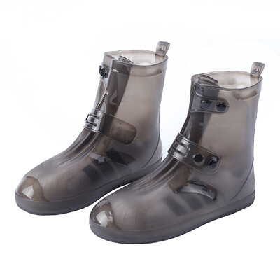 

Riding an 9187 male&female adult models thick rain boots set student hiking riding travel rain anti-skid shoe covers black 2XL 40-41