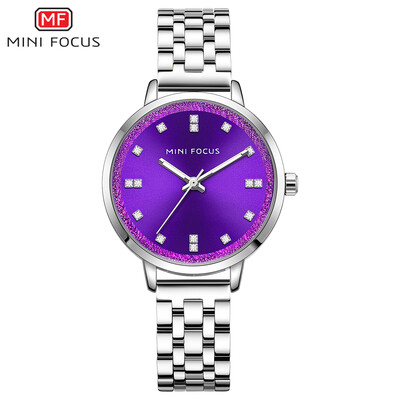 

MINI FOCUS MF0047L Women Watch Quartz Stainless Steel Strap Simple Wristwatch Time Display Fashion Casual 3ATM Waterproof Luminous