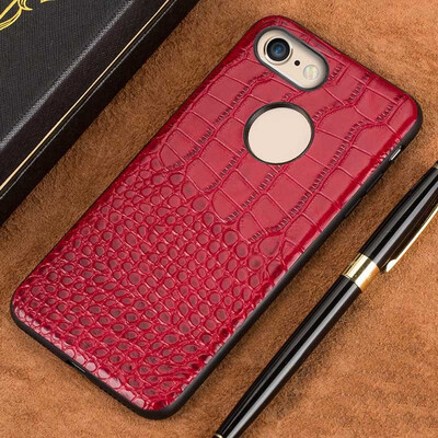 

Leather phone case iPhone5 6 7 8s plus protective shell crocodile top&bottom leather all-inclusive for x xs max xr phone case