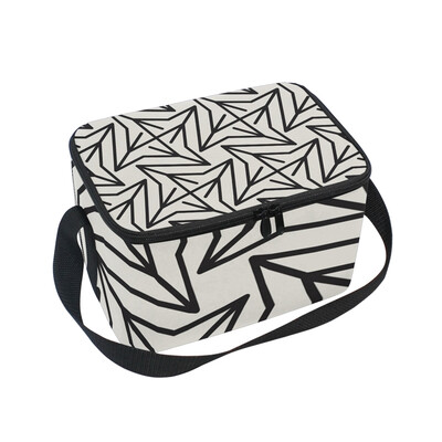 

ALAZA Insulated Lunch Box Geometric Pattern Lunch Bag for Men Women Portable Tote Bag Cooler Bag