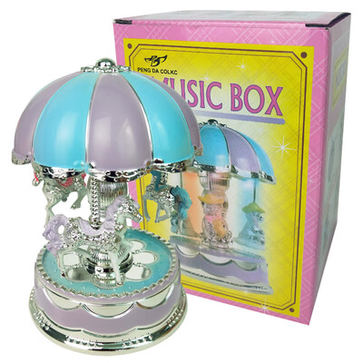 

Onion Dome Carousel Horse Musical Box Romantic Colorful LED Night Light Illumination Music Box