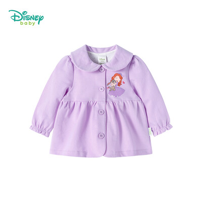 

Disney childrens clothing girls coat doll collar autumn clothes baby clothes Sophia Princess lotus leaf sleeve cardigan 183S1041 purple 9 months height 73cm